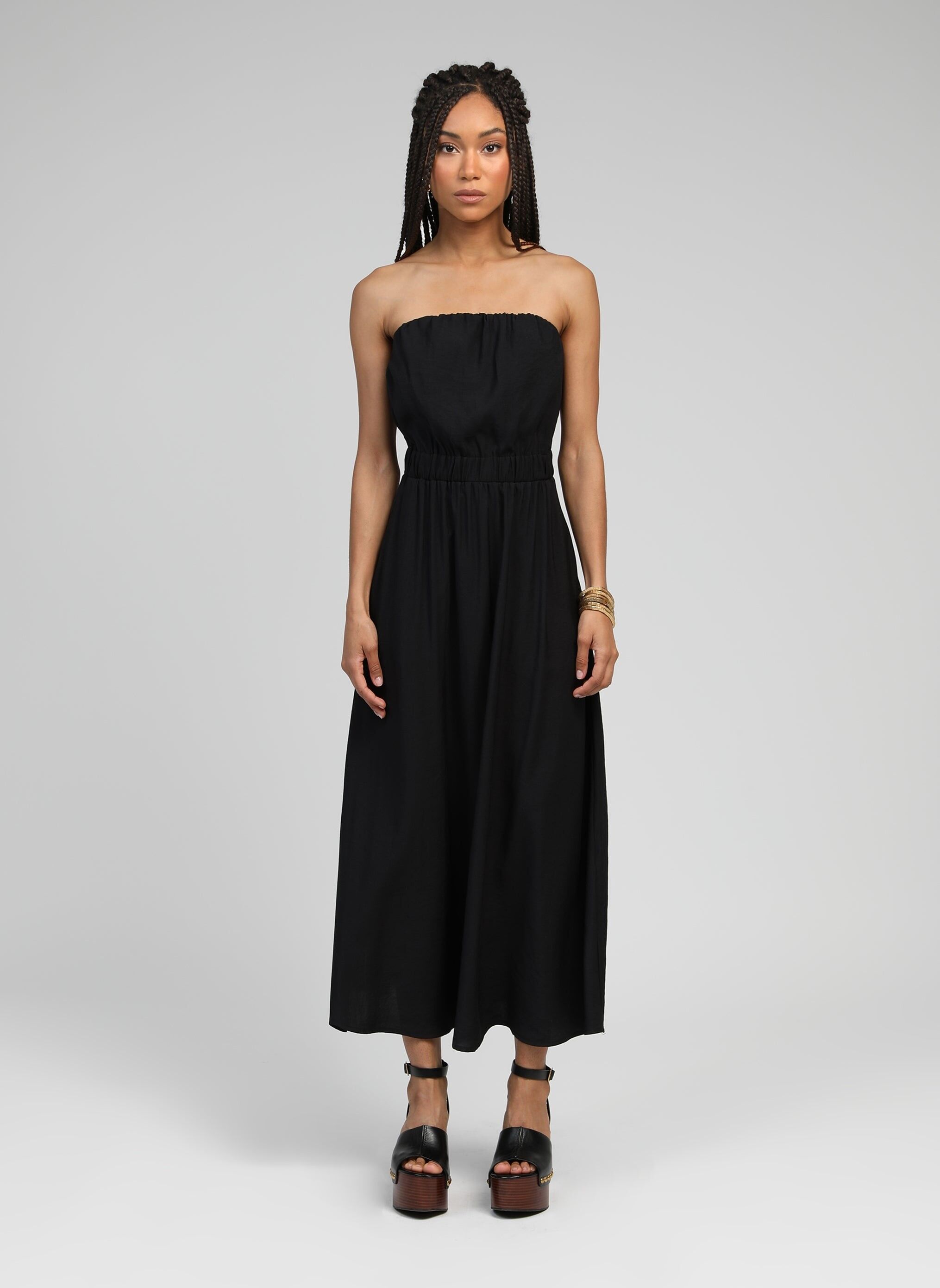 Abito lungo nero MILIKA