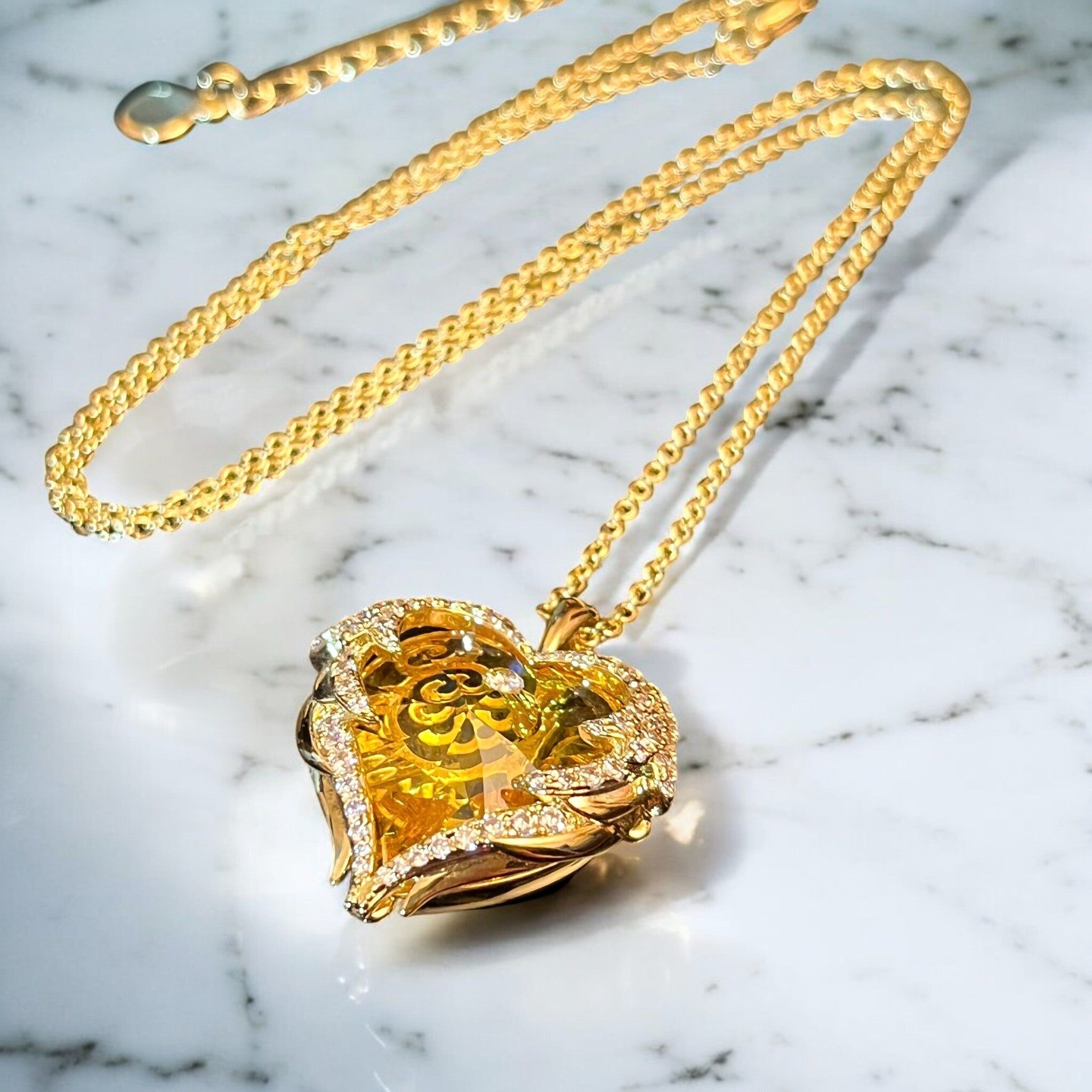 Ciondolo "CRISTAL 5", cristallo ceco placcato oro