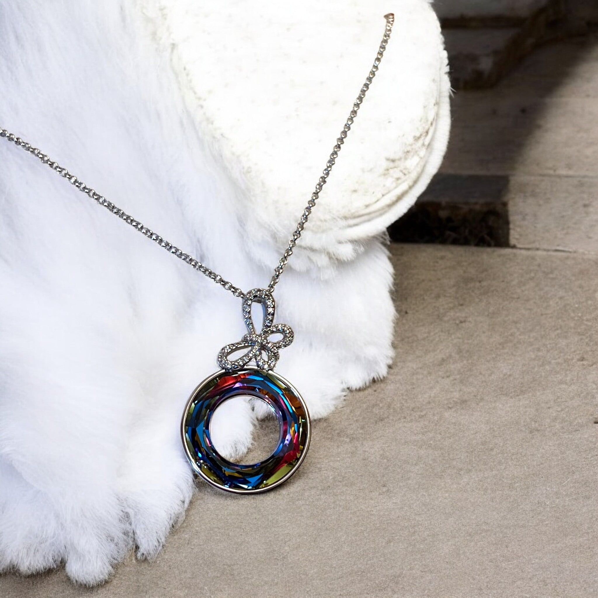 Ciondolo "CRISTAL 9", cristallo ceco placcato argento