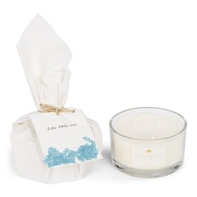 Big Gift Wrapped Birth Candle 'Hello Little One'