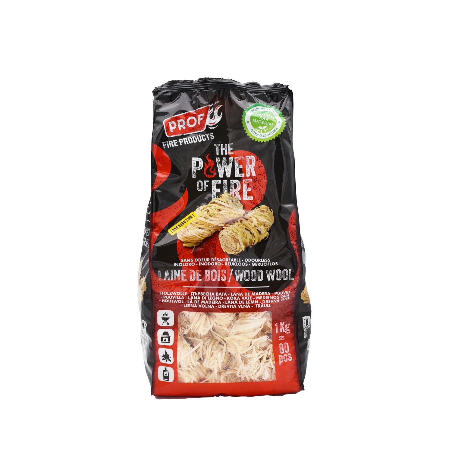 Feueranzünder aus natürlicher Holzwolle