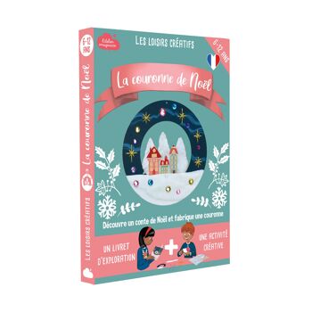 Coffret fabrication couronne de Noël +1 livre - Kit bricolage/activité enfant en français 1