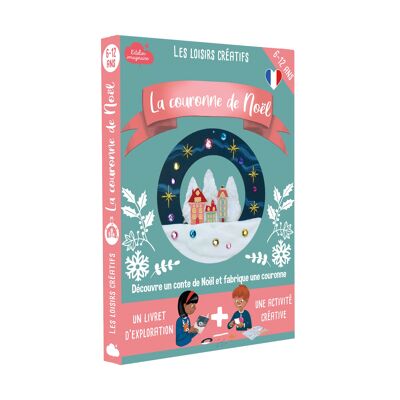 Caja para hacer coronas navideñas + 1 libro - kit de bricolaje/actividad infantil en francés
