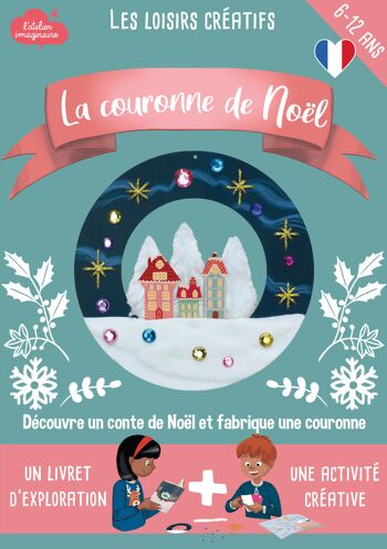 Coffret fabrication couronne de Noël +1 livre - Kit bricolage/activité enfant en français 5