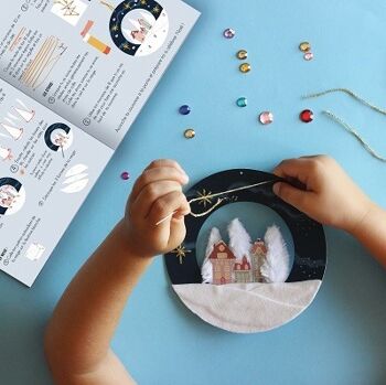 Coffret fabrication couronne de Noël +1 livre - Kit bricolage/activité enfant en français 6