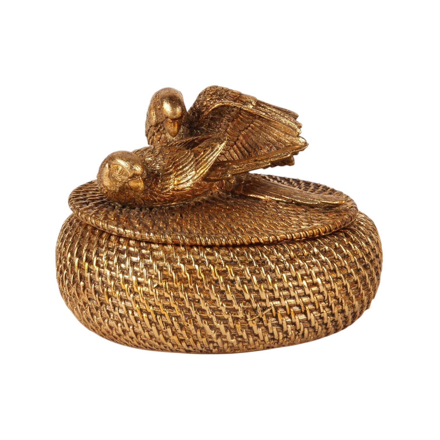 Storage Box with Lid 19 cm - Gold - Resi