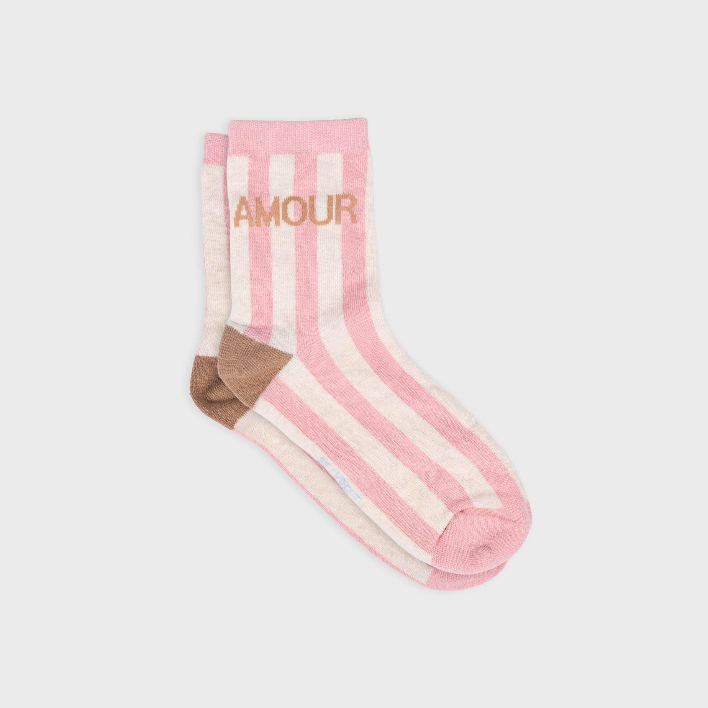 Striped Combed Cotton Socks - Love