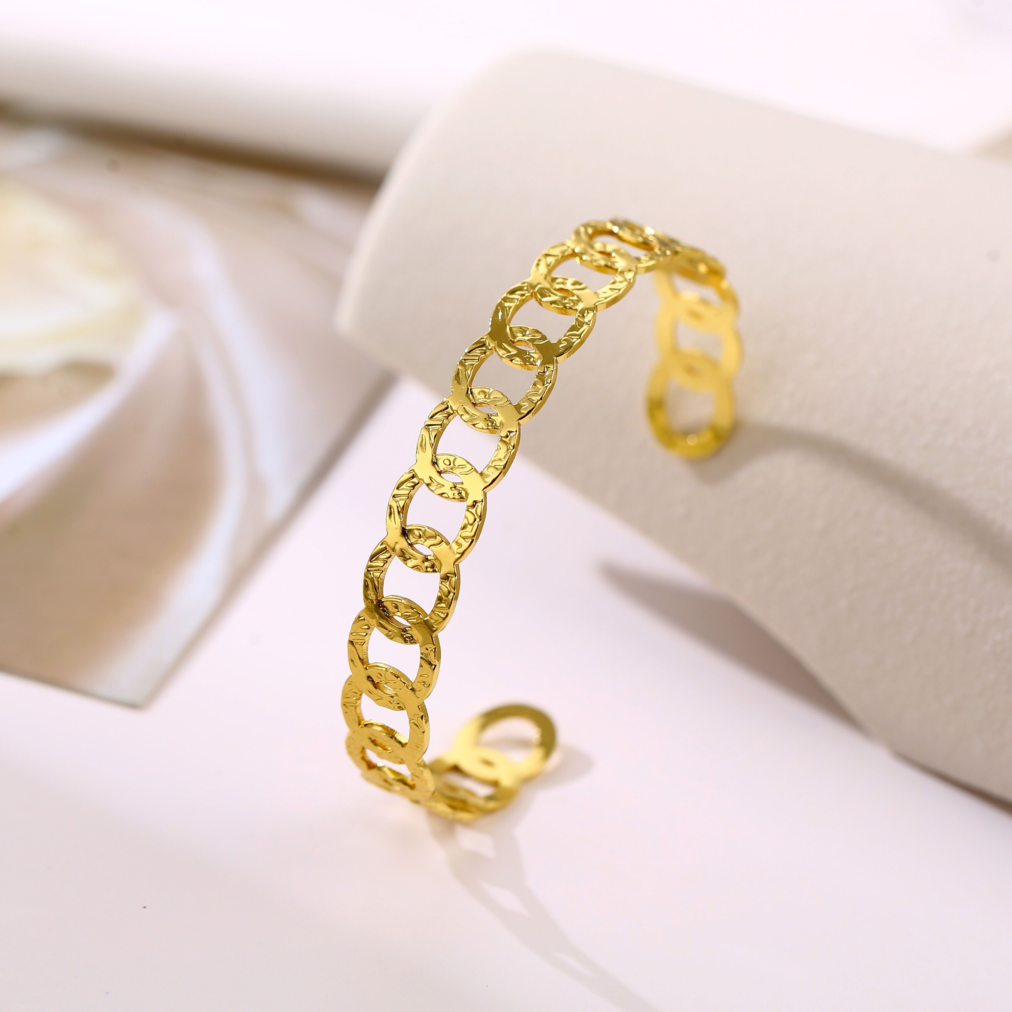 Bracciale rigido regolabile in acciaio inossidabile - BR110358OR