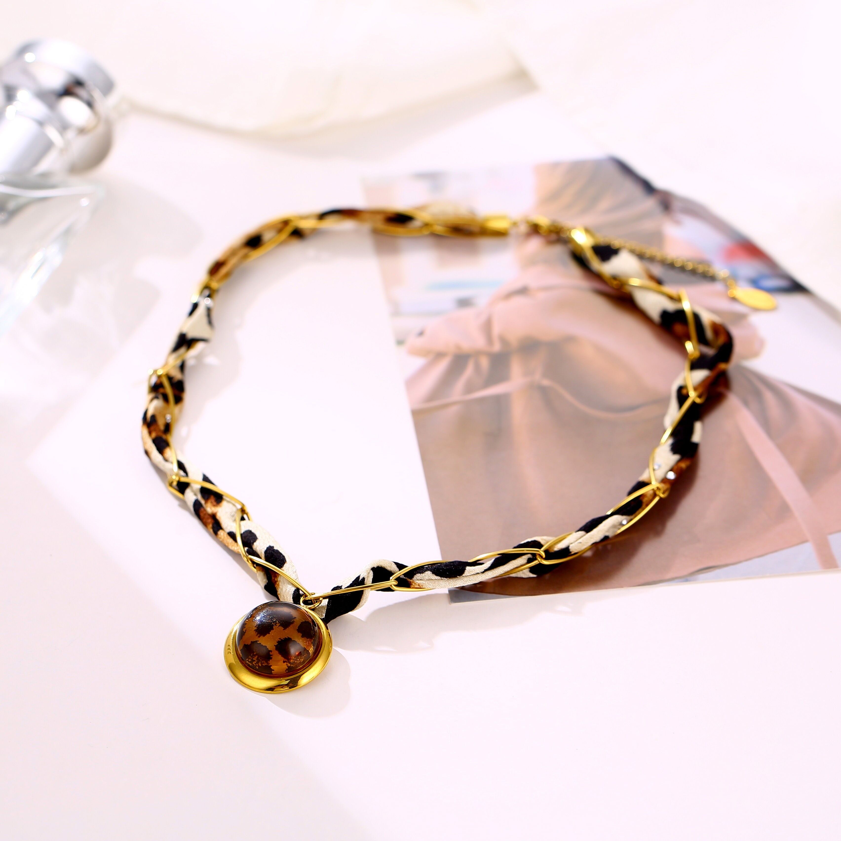 Collana leopardo in acciaio inossidabile - BJ210292OR