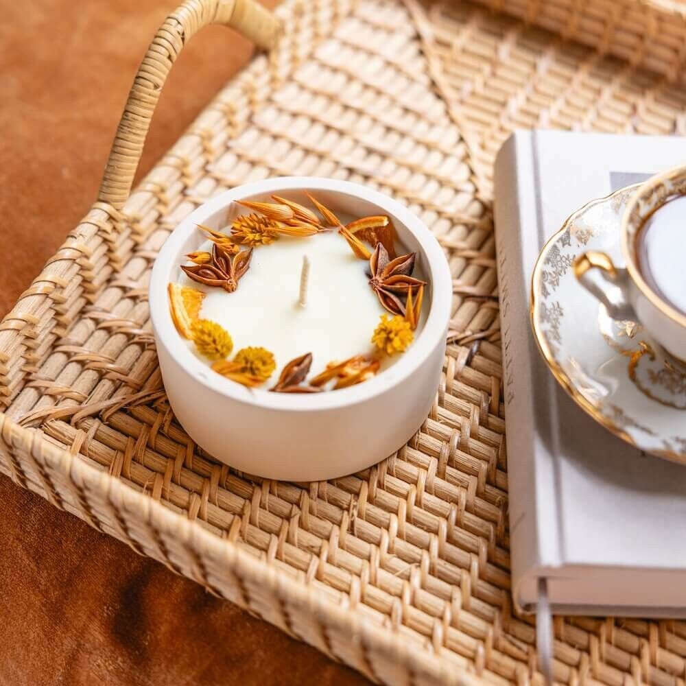 Duftkerze mit Ingwer- und Karottengeschmack