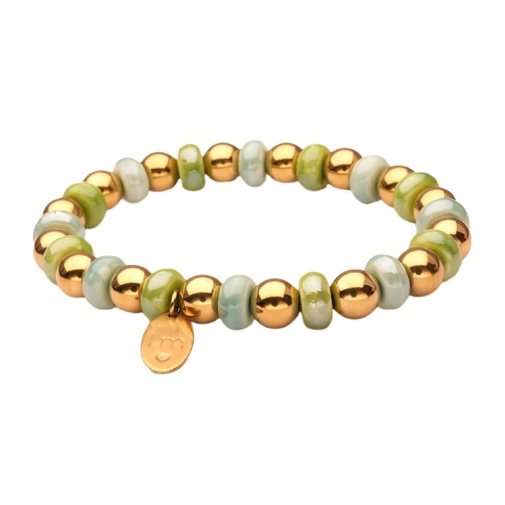 Bracciale LizzyMae in acciaio inossidabile - oro + menta + verde