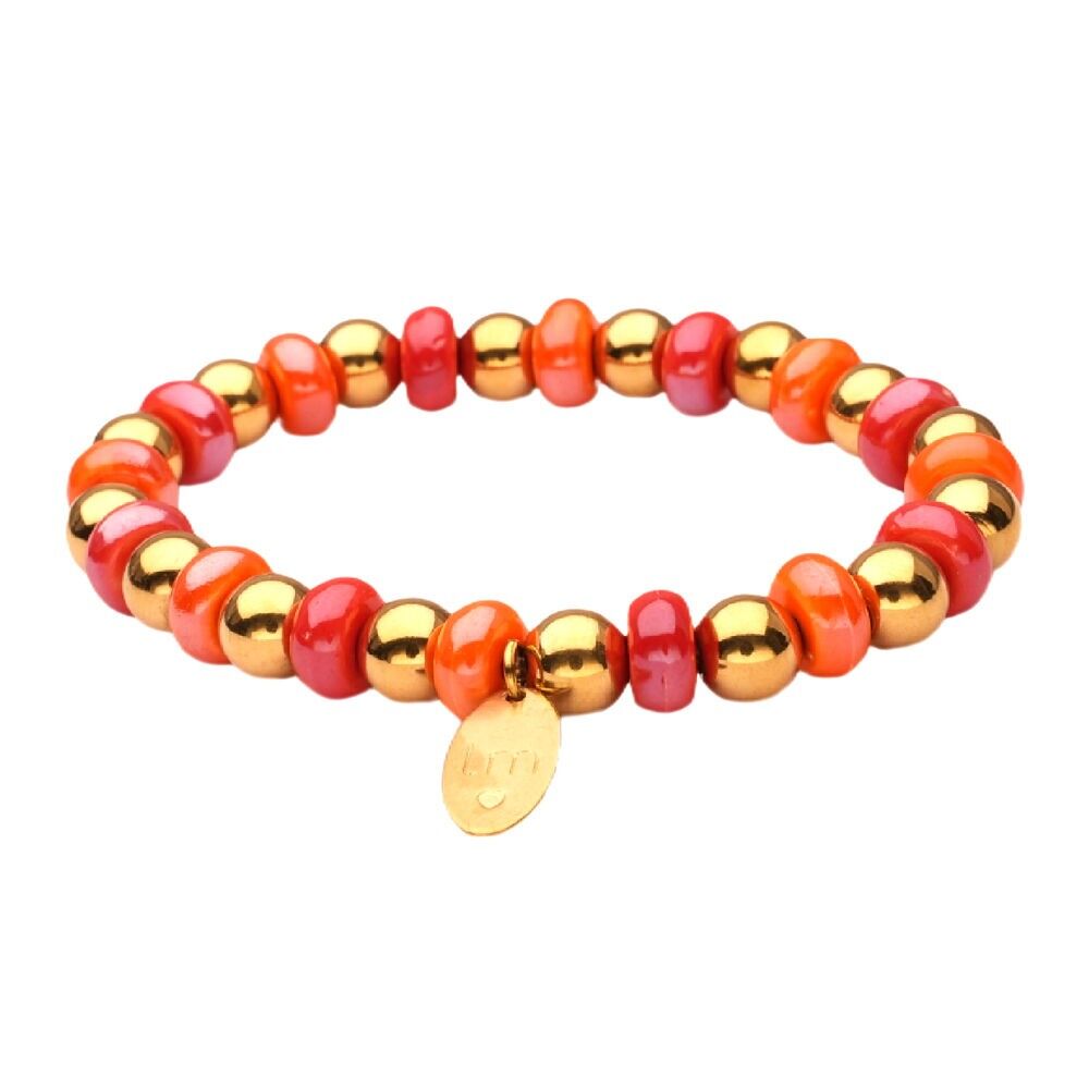 Bracciale LizzyMae in acciaio inossidabile - oro + arancione + rosso