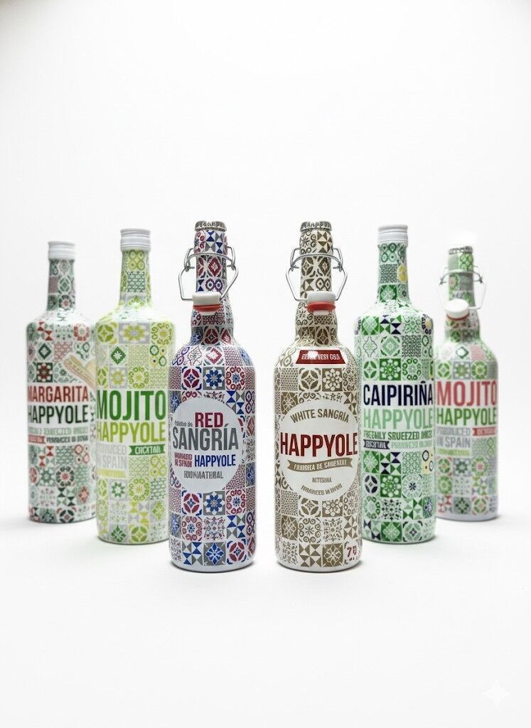 Pack Degustación, Coctelería Premium. HAPPYOLE, 18 Botellas (1L y 750ml). Cajas surtidas.