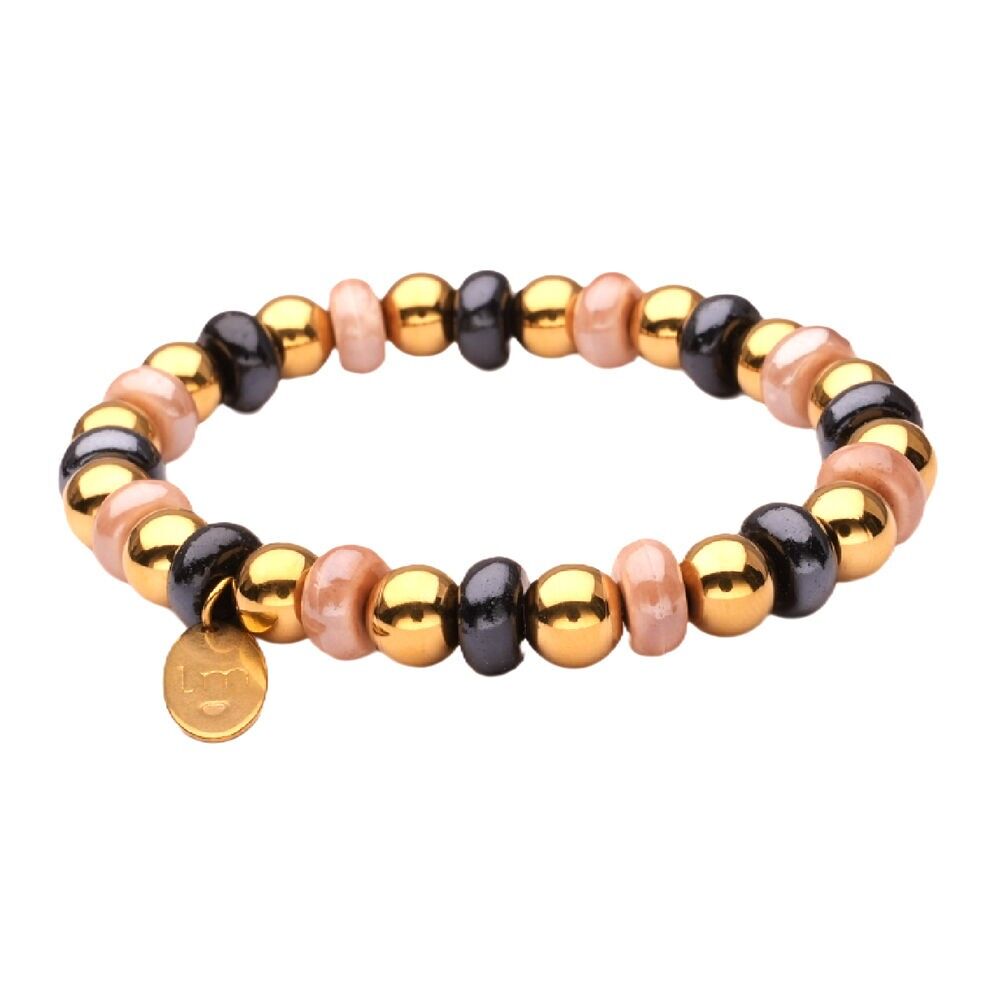Bracciale LizzyMae in acciaio inossidabile - oro + nero + cammello