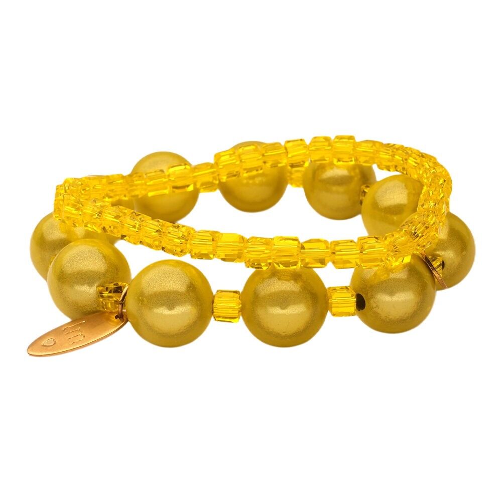 Bracciale LizzyMae Galaxy Pearl giallo doppio