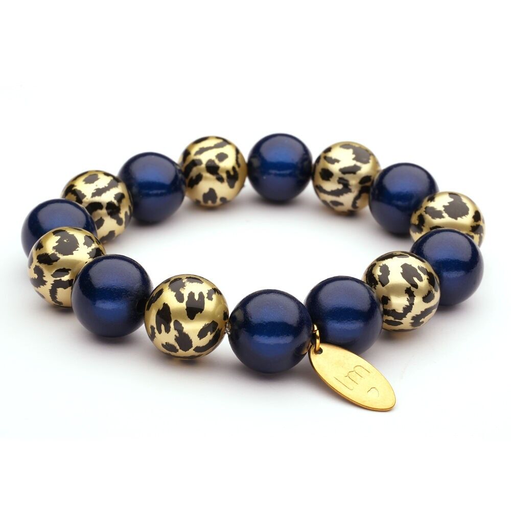 Bracciale LizzyMae Galaxy Pearl blu scuro + animale