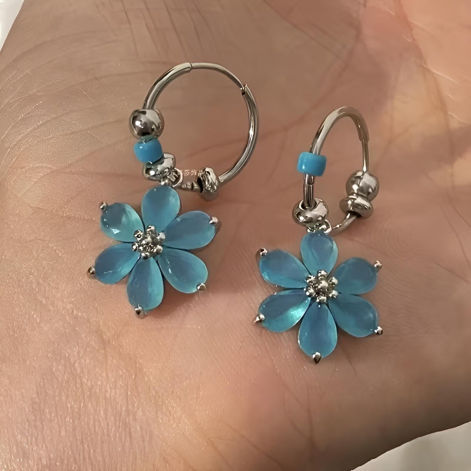 Blue Flower Earrings