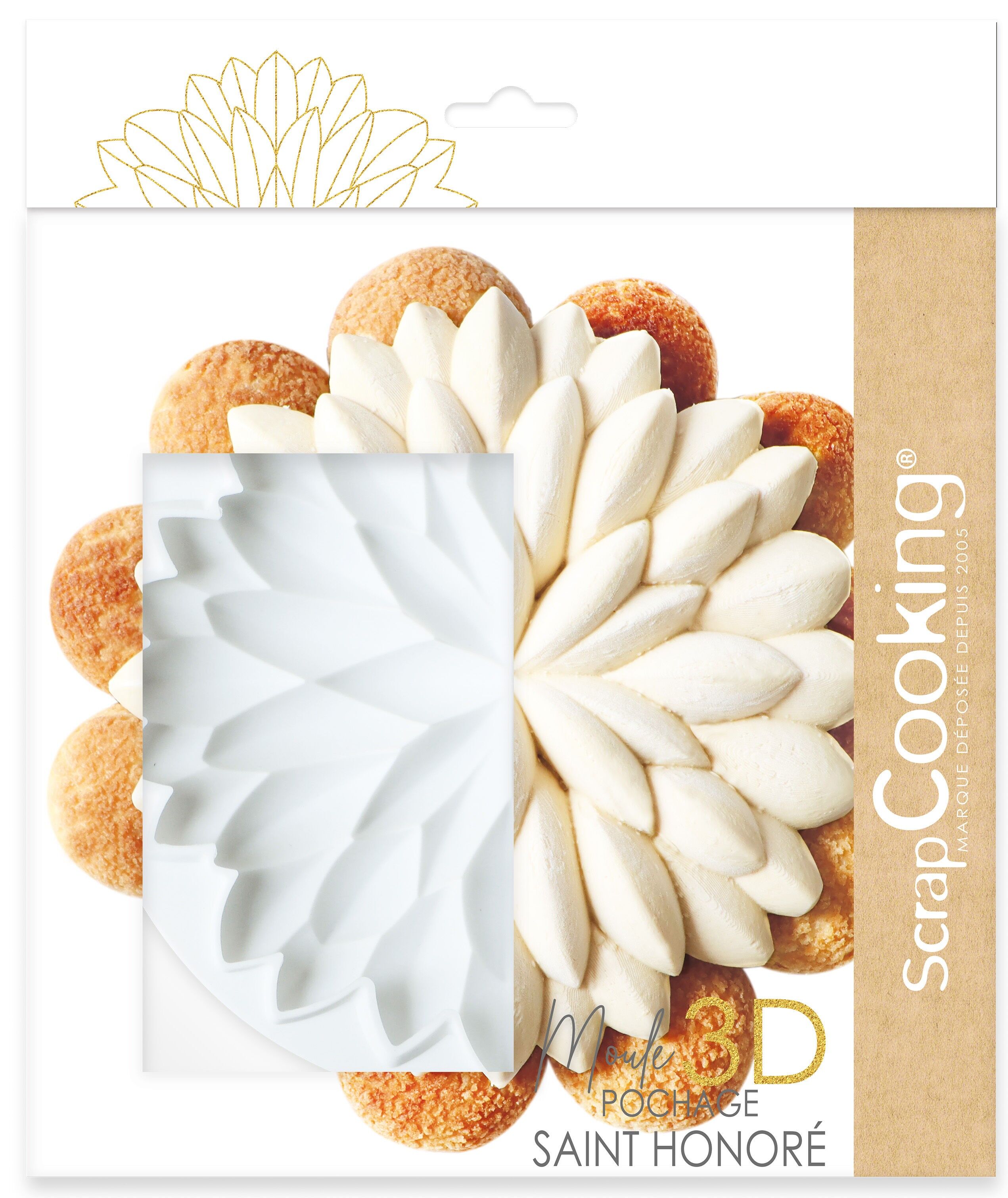 3D-Silikonform zum Spritzen von Saint-Honoré-Gebäck, Ø 20 cm