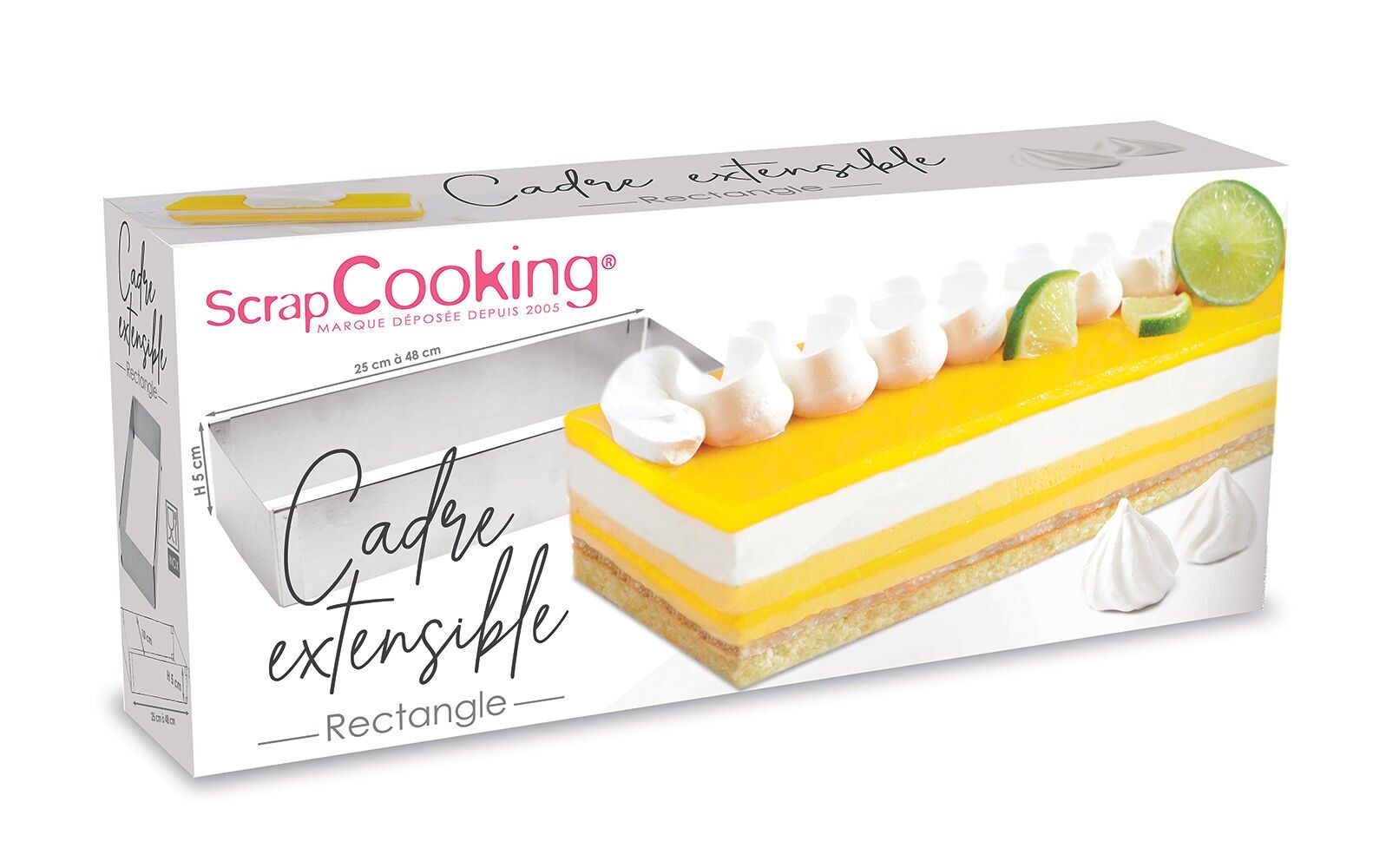 Rechteckiger Edelstahlrahmen – ausziehbar