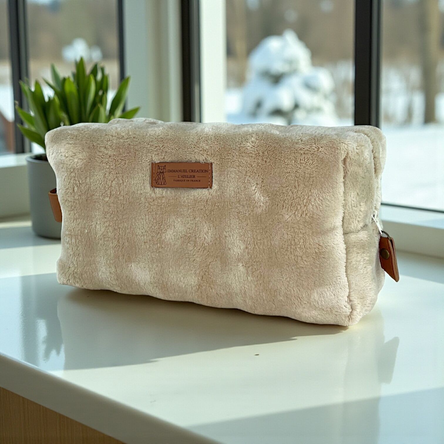 Trousse nomade M, "Bubble" sable