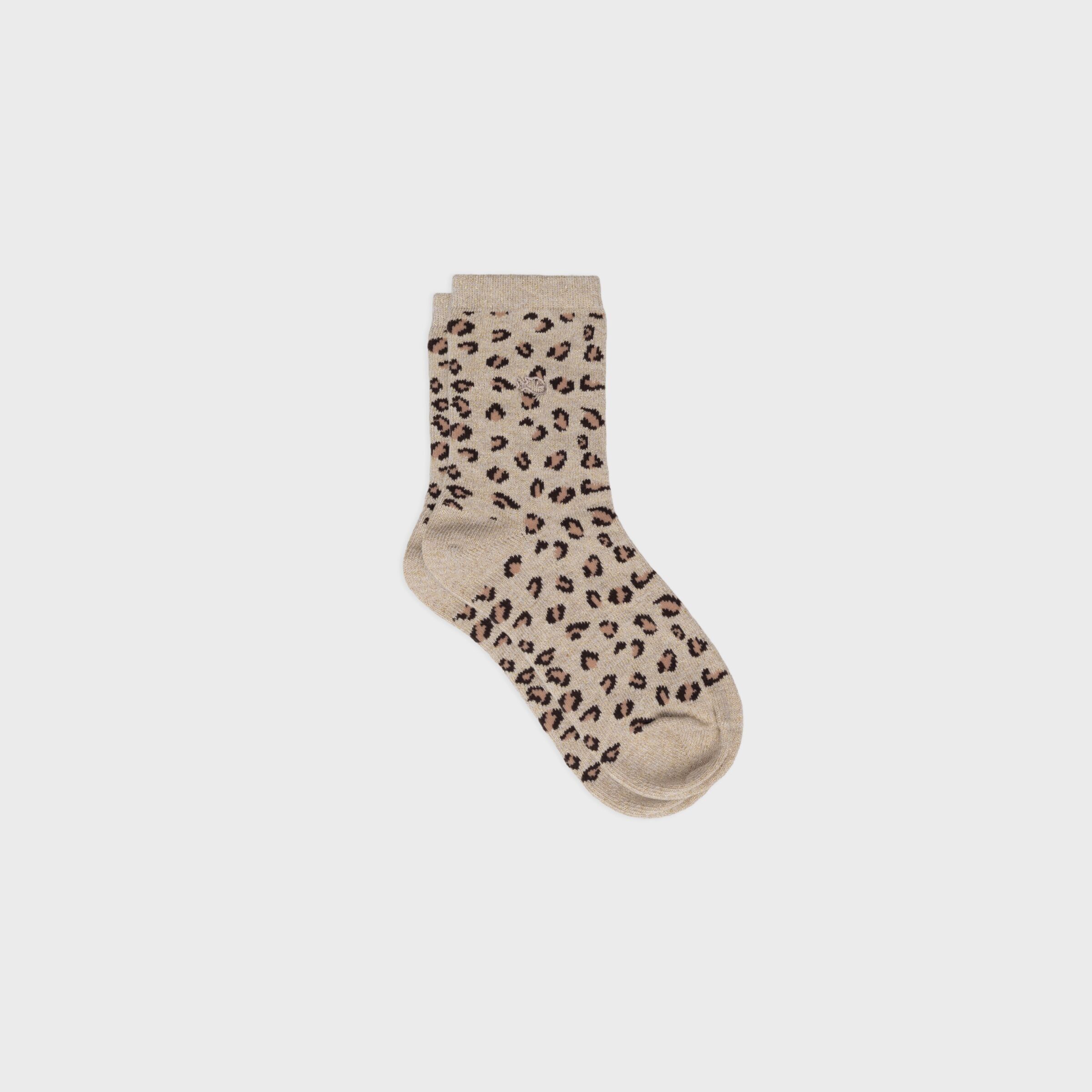 Calzini da bambina con stampa leopardata - Beige