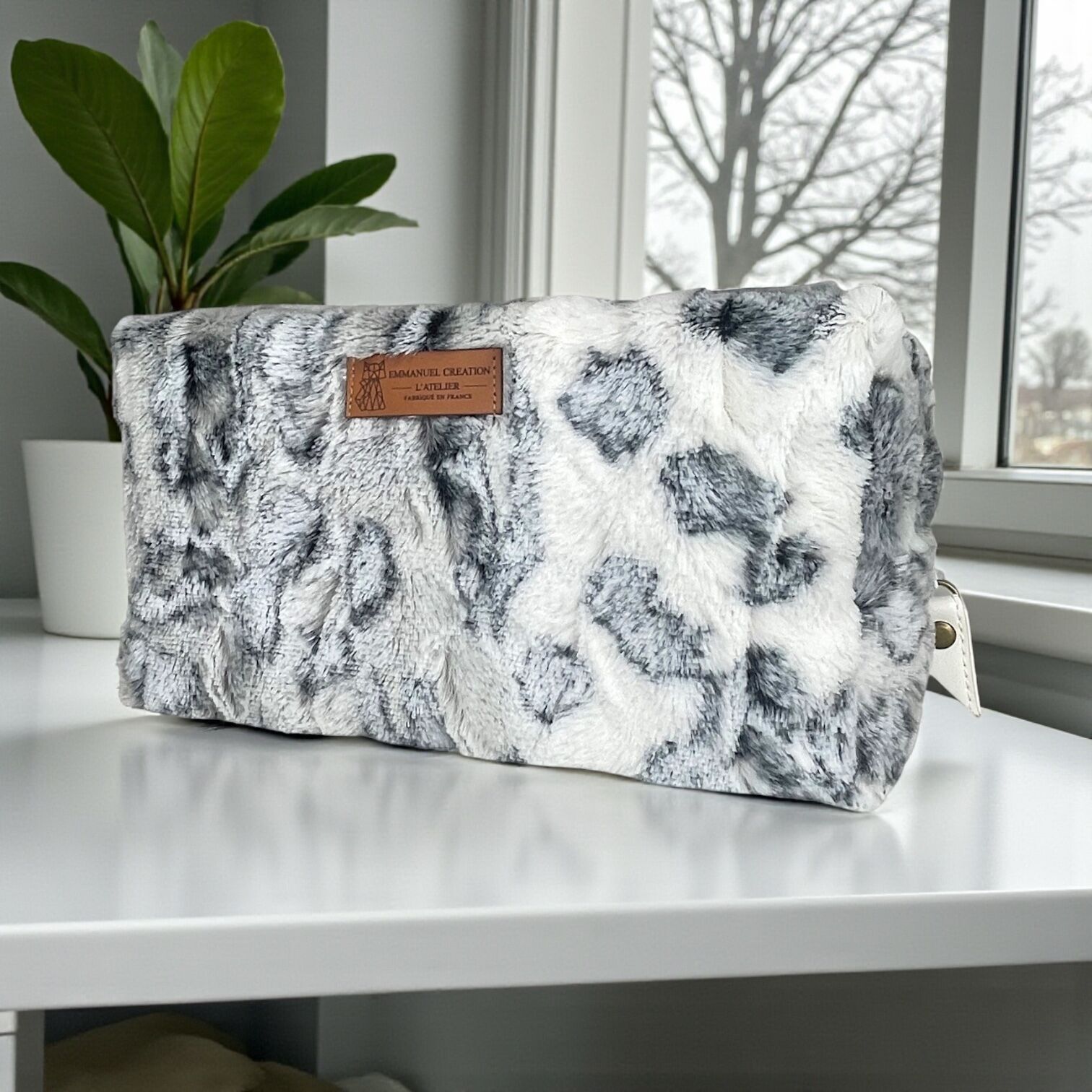 Trousse nomade M, "Lapinou" gris