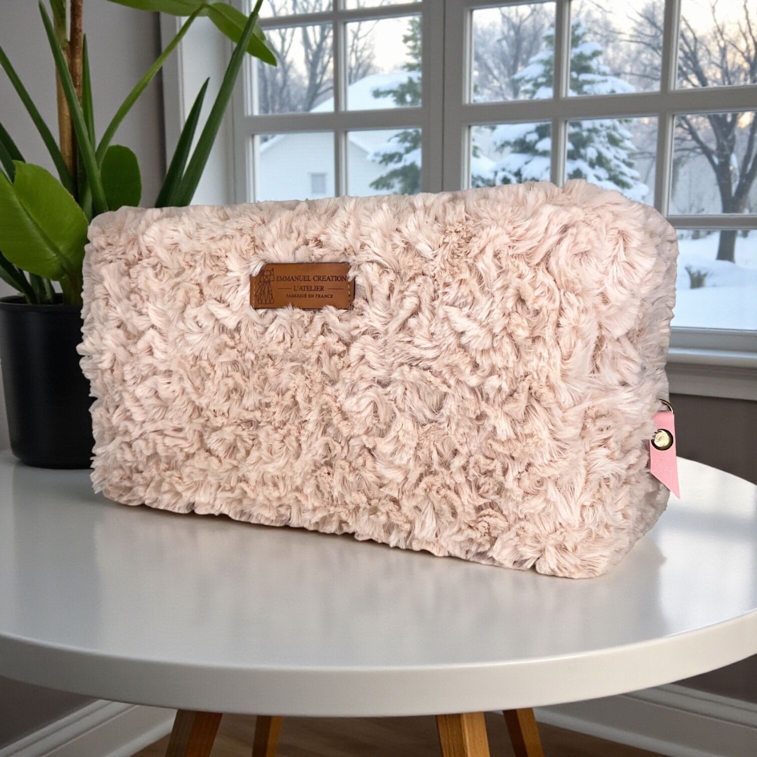 Trousse nomade M, "Courchevel" rose