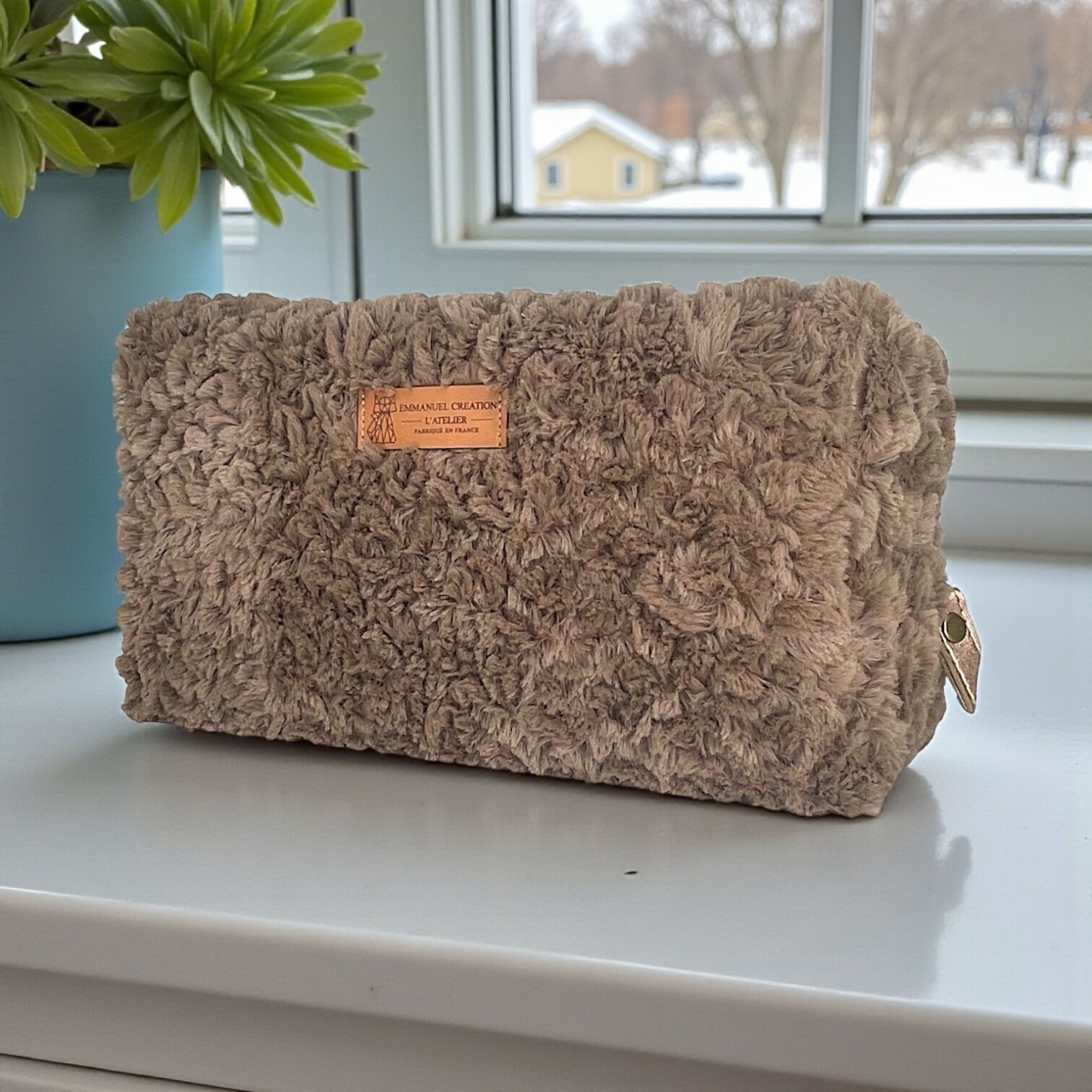 Trousse nomade M, "Courchevel" brun