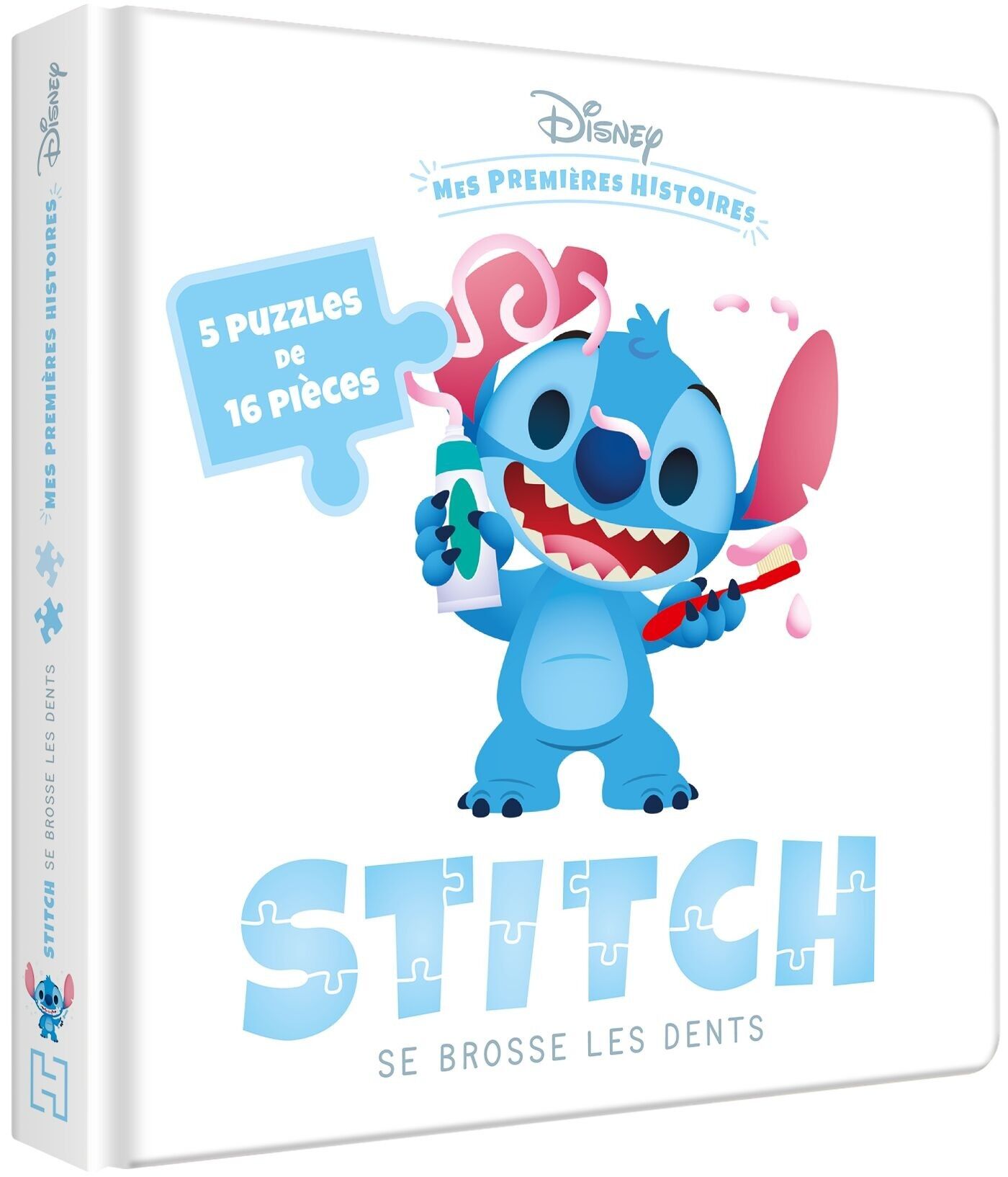 Großes Rätselbuch – DISNEY BABY – Meine ersten Geschichten – Stitch putzt sich die Zähne – 5 große Rätsel, 16 Teile