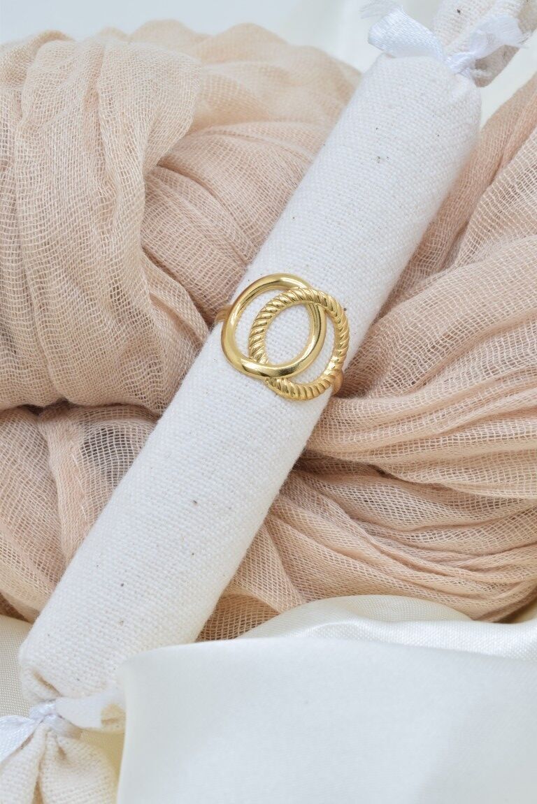 Doppio anello in acciaio inox - BG310267OR