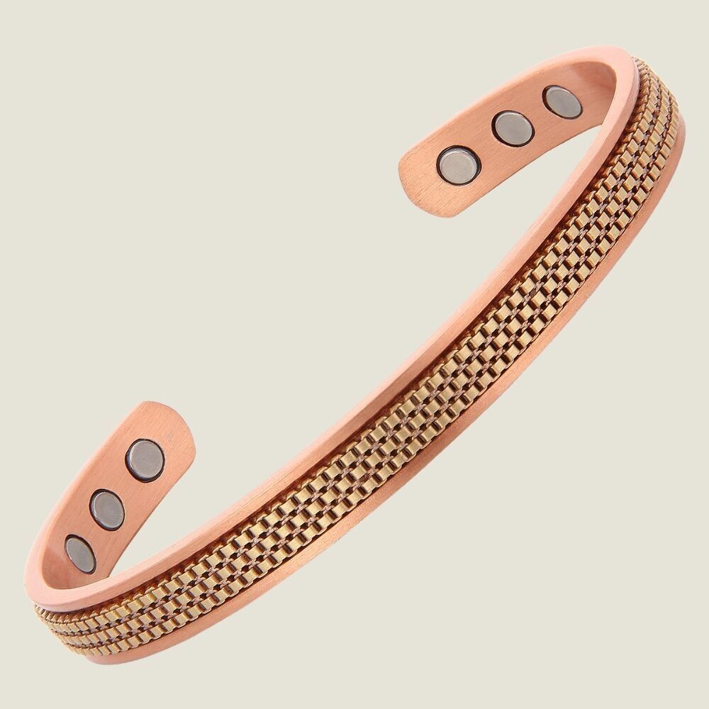 Braccialetto sanitario in rame con 6 magneti – 18,5 cm (polso più largo/Ø 8 cm)