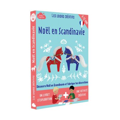 Caja de fabricación de decoración navideña escandinava + 1 libro - kit de bricolaje/actividad infantil en francés