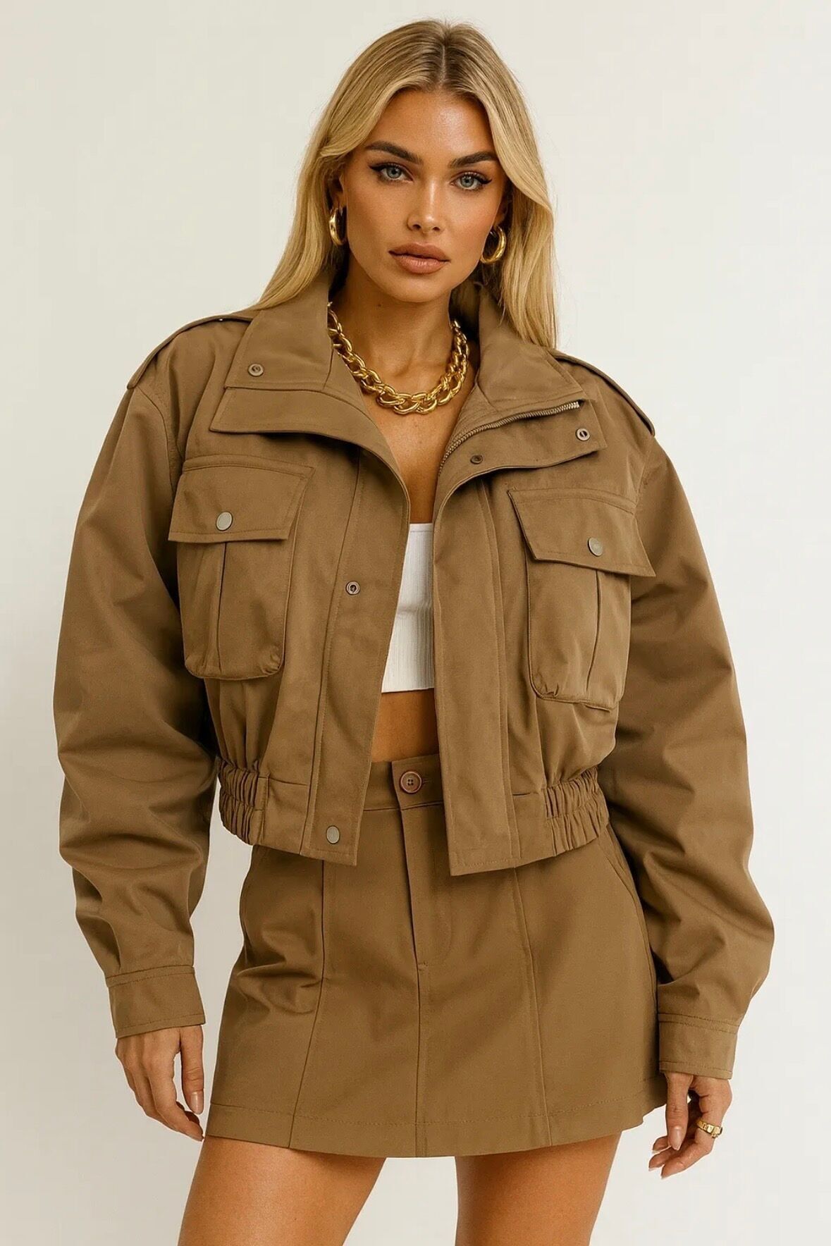 Giacca corta stile cargo - 2487