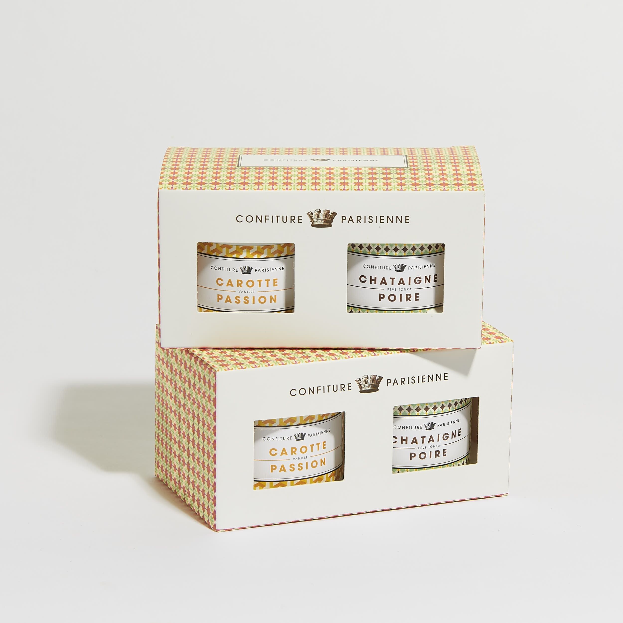 Geschenkset mit 2 Rezepten: „Kastanie, Birne, Tonkabohne und Karotte, Passionsfrucht, Vanille“