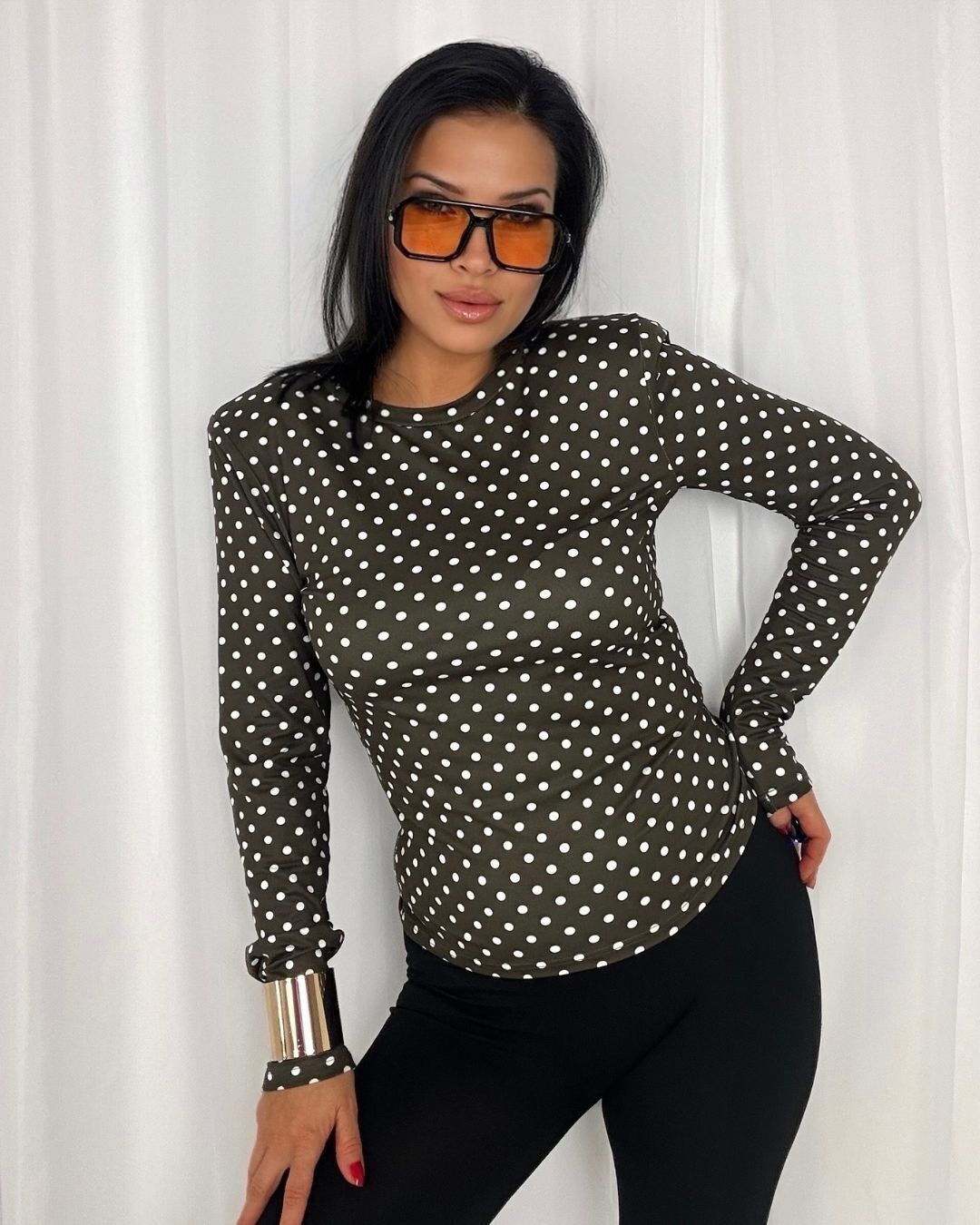 Blouse à pois à manches longues - LOUI.