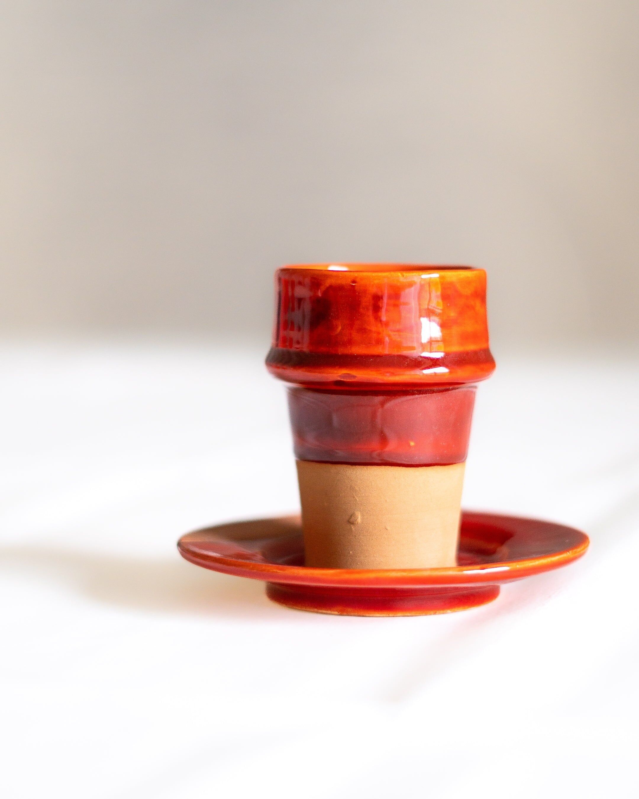 Beldi handcrafted poppy red coffee cup