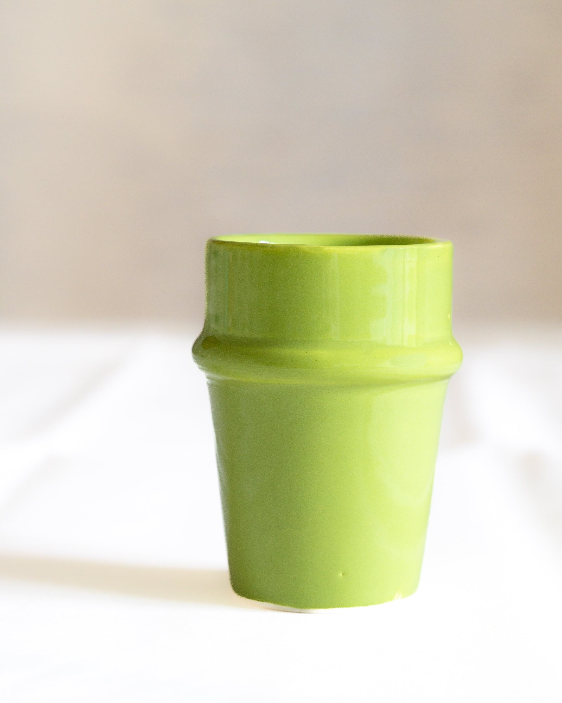 Copa Beldi verde anís hecha a mano marroquí