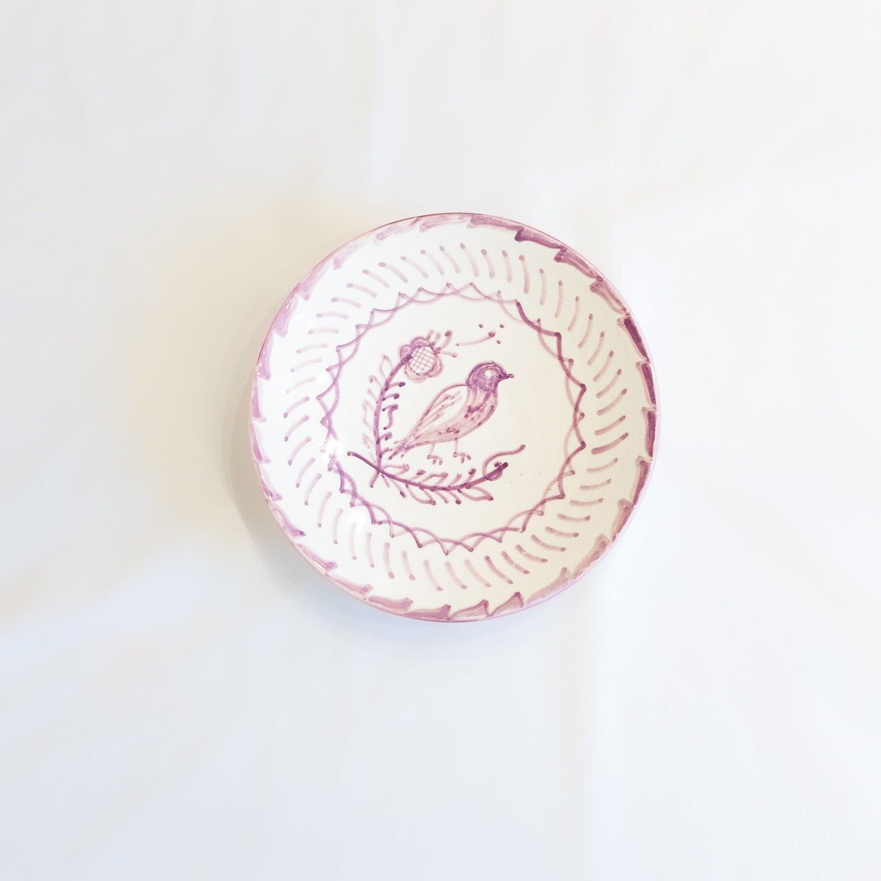 Plato marroquí de pájaro morado hecho a mano, 27 cm