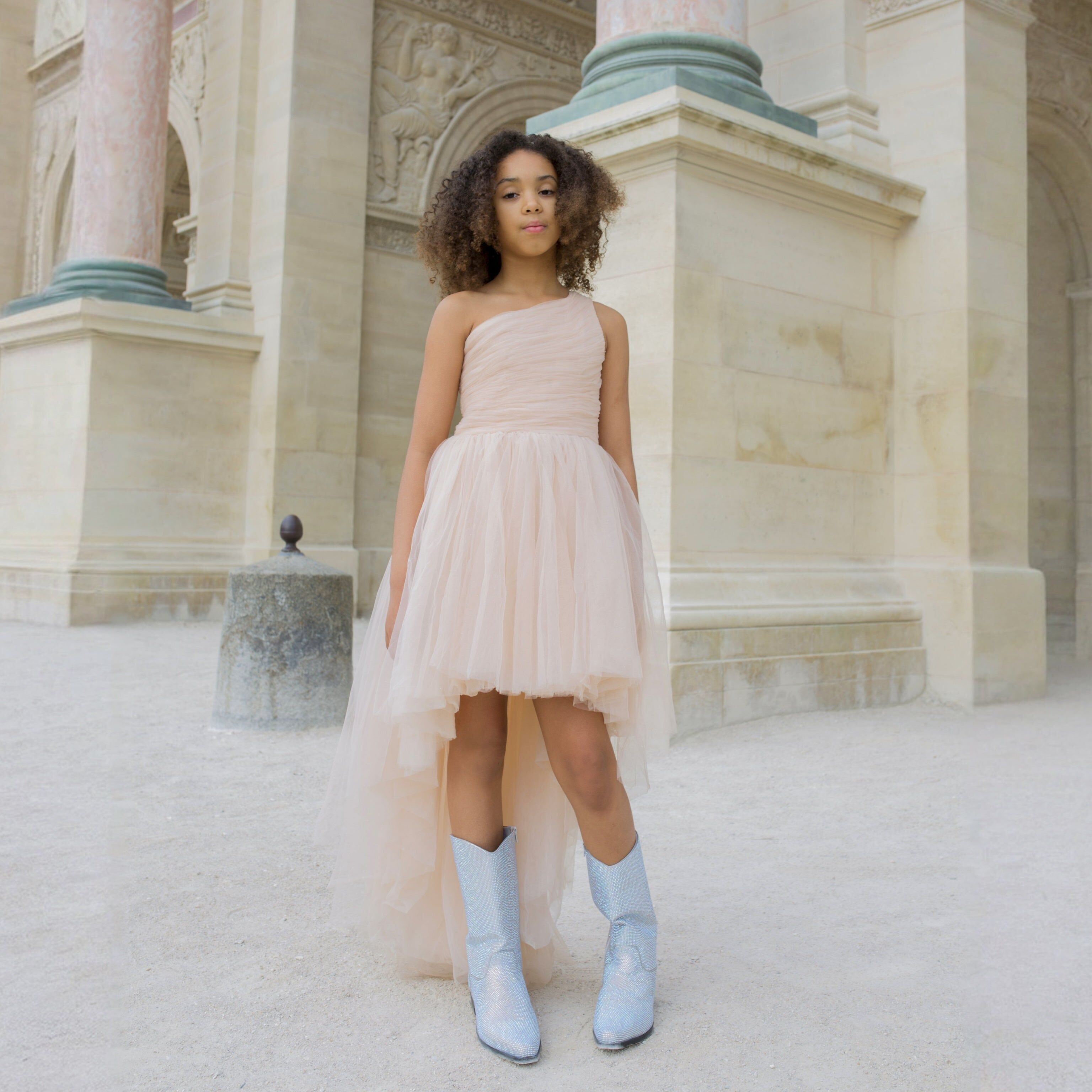 Sofia Nude Tulle Dress