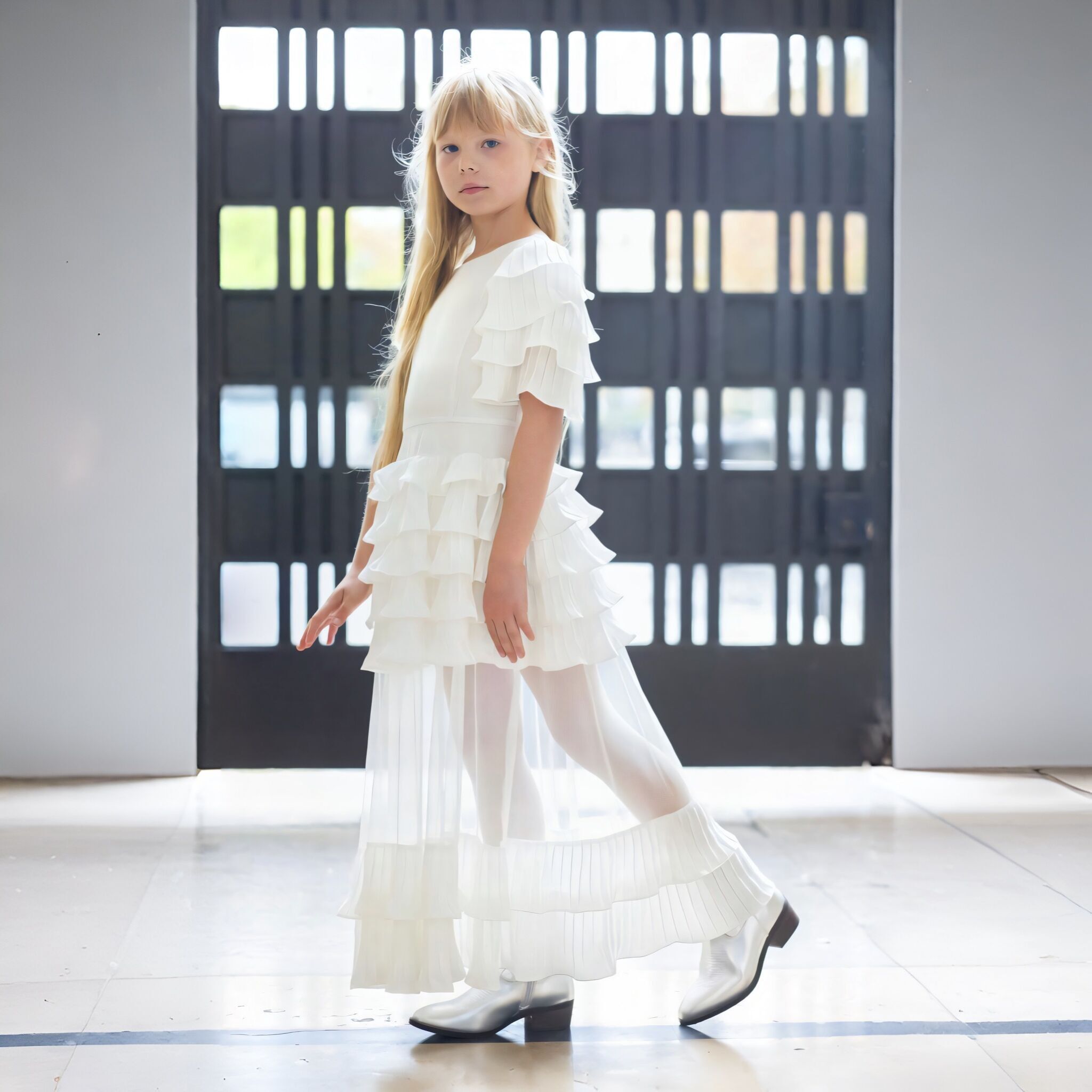 Gabriella Ivory Chiffon Dress