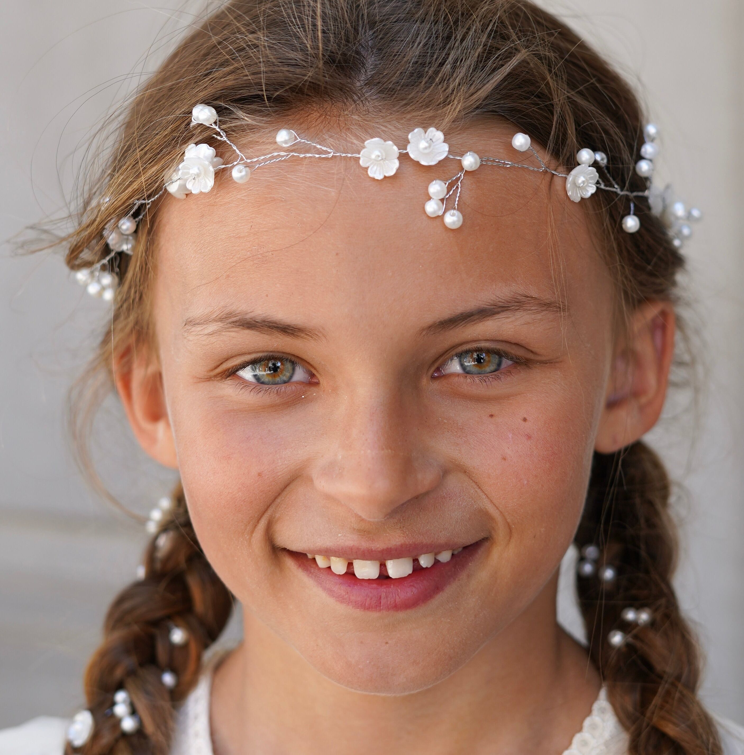 Silver tiara flower crown
