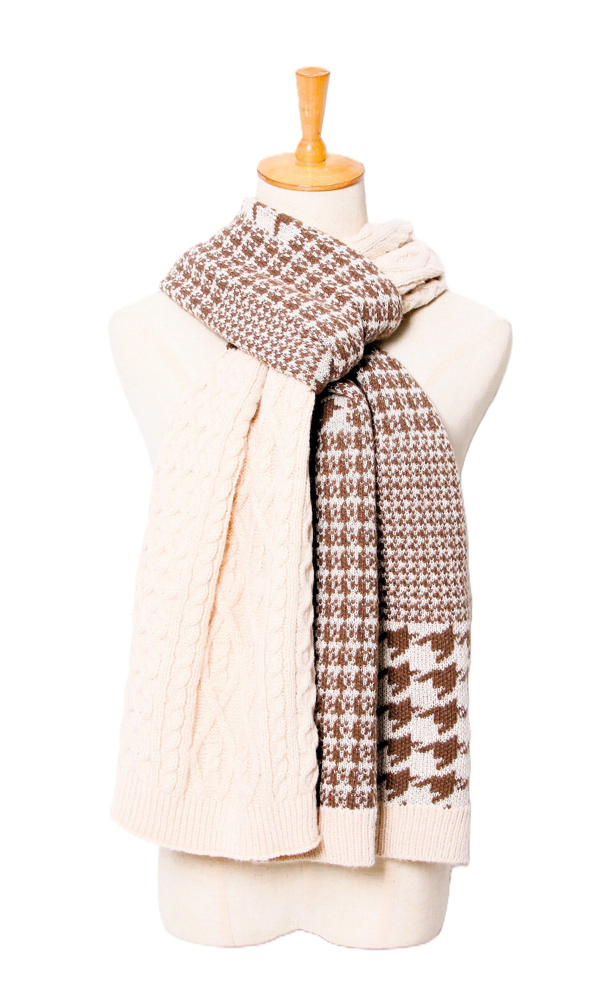 Echarpe laine motif mode tricot