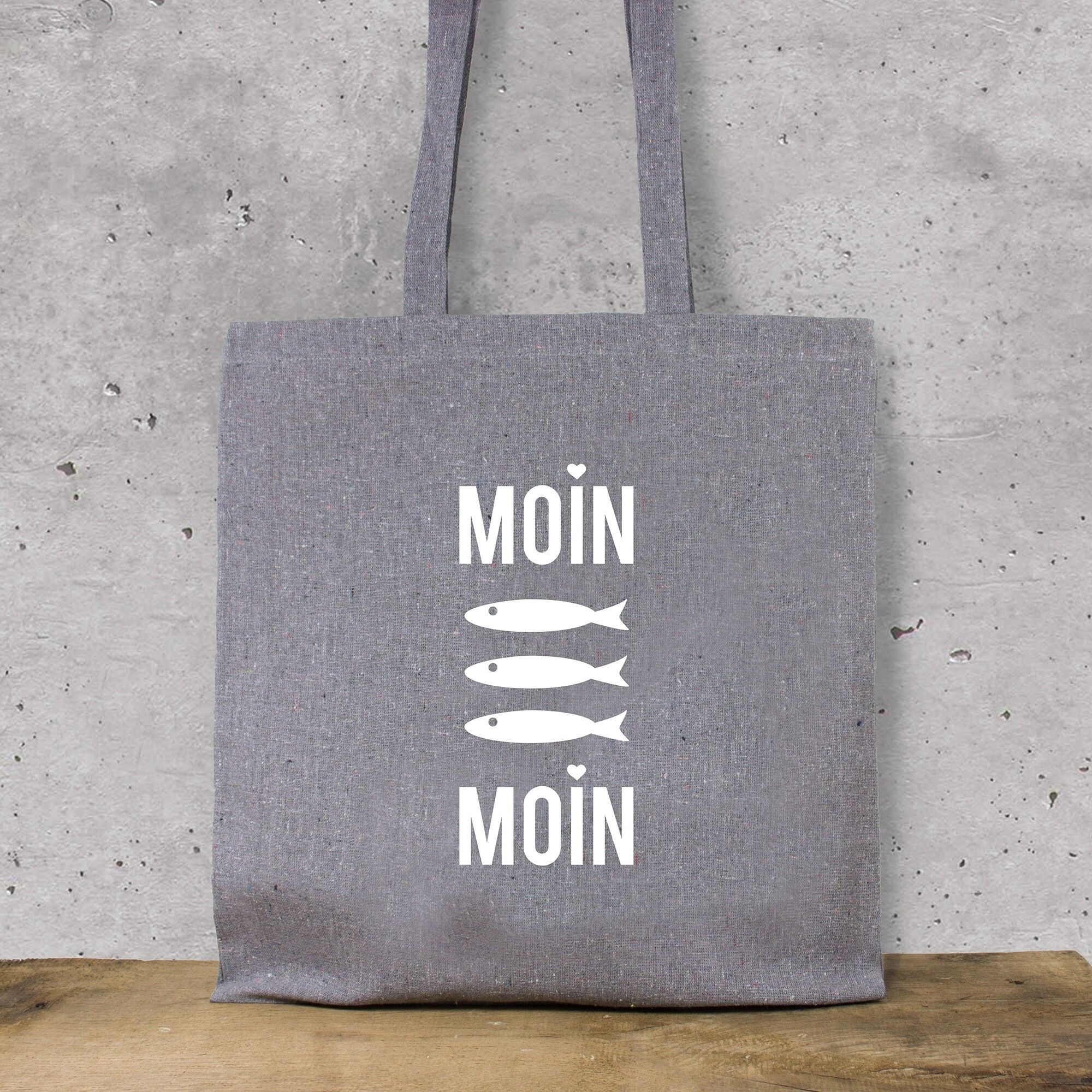 Baumwollbeutel "Moin Moin Fische" aus recycelter Baumwolle