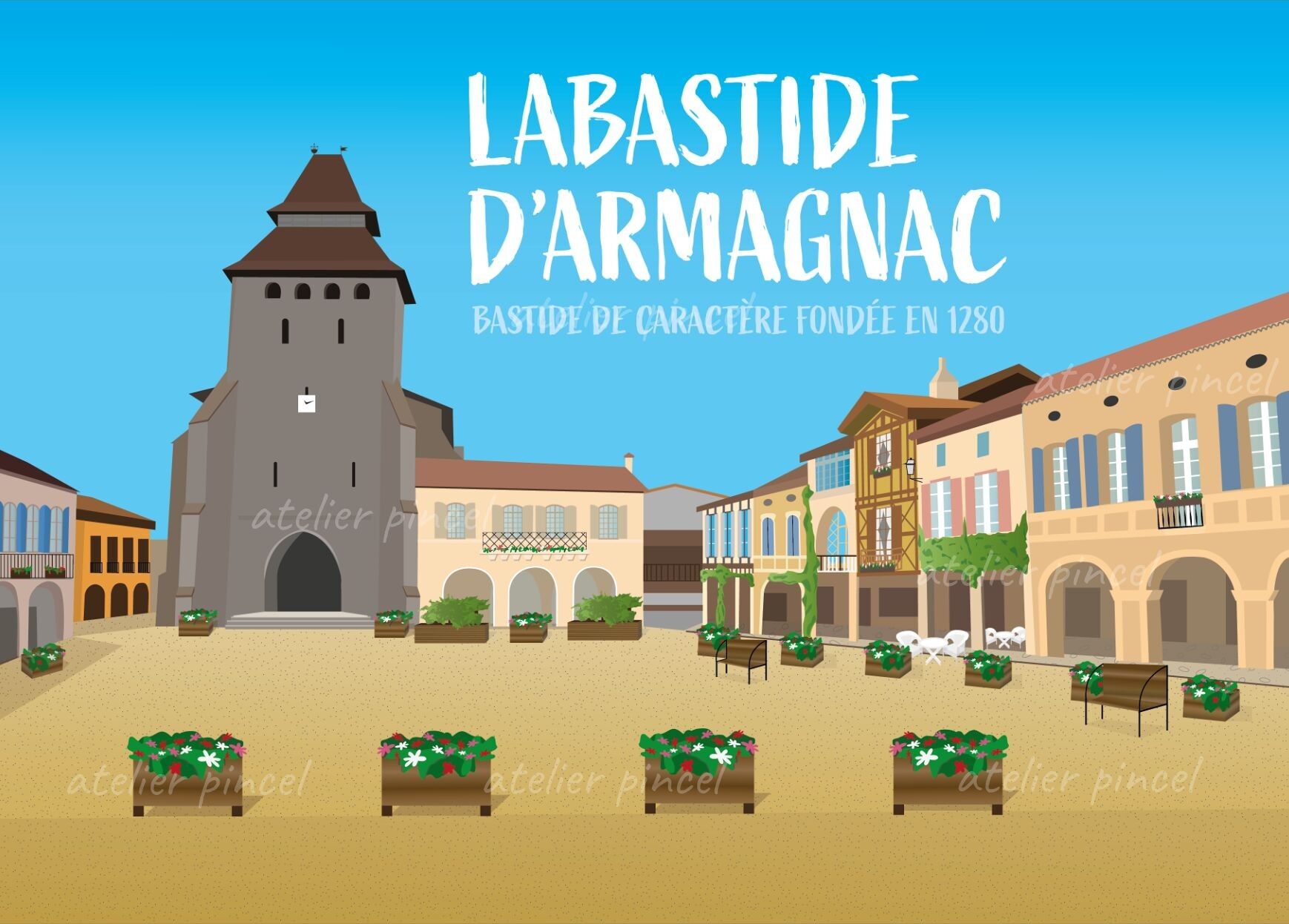 Poster per Labastide d'Armagnac - Landes - Francia sudoccidentale