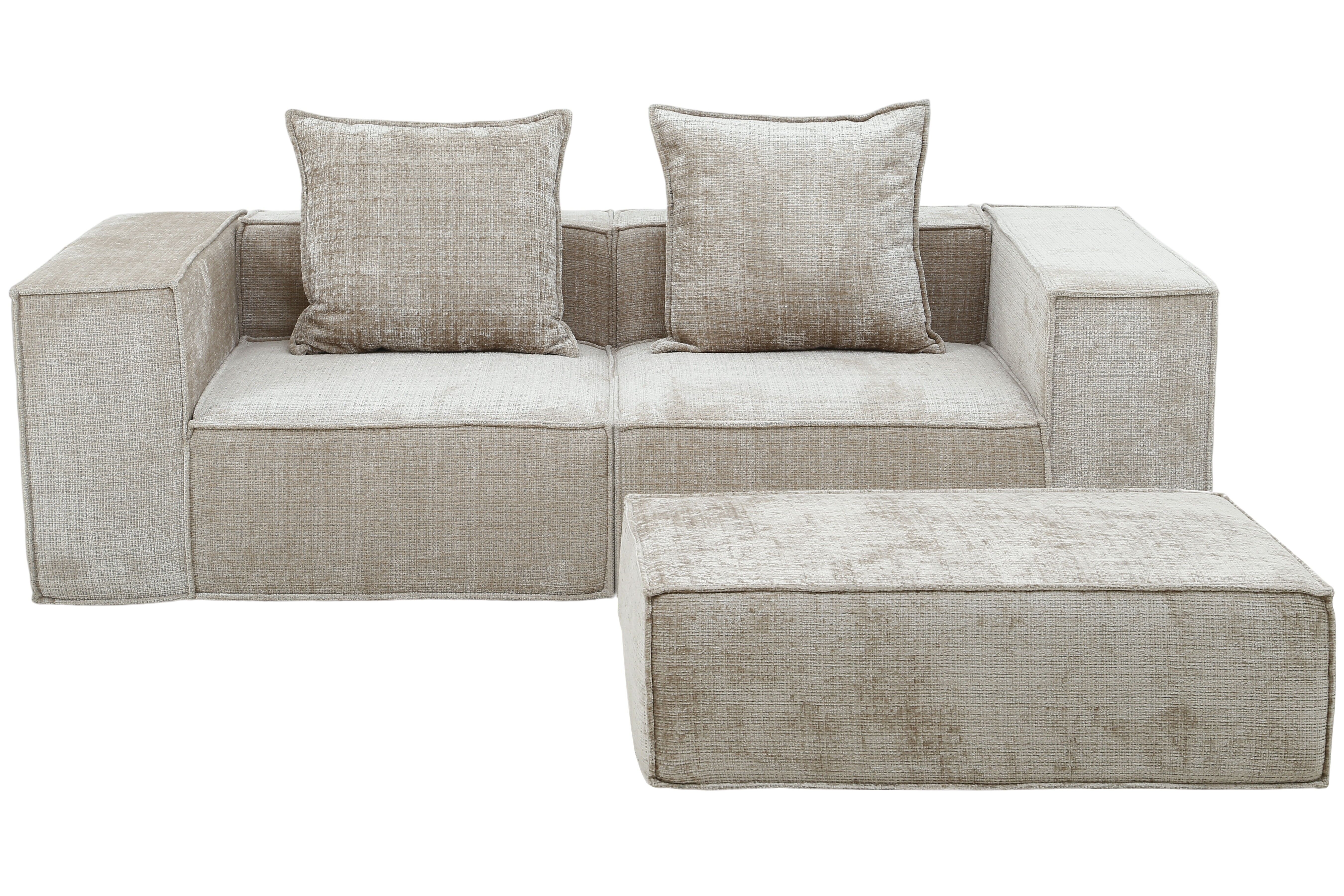 Boneless Sofa Nomad Two Seater + Ottoman Cream