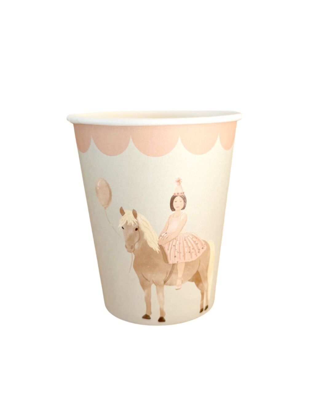Bicchieri per feste a tema bambina a cavallo (bicchieri di carta per bambini)