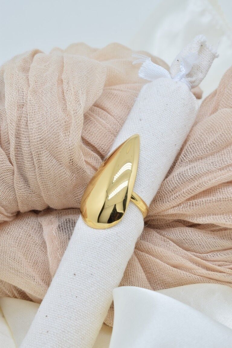 Anello a goccia in acciaio inossidabile - BG310270OR