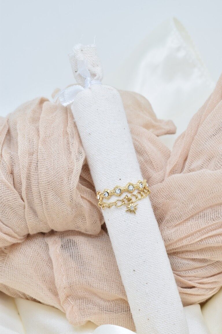 Anello a catena North Star in acciaio inox - BG310272