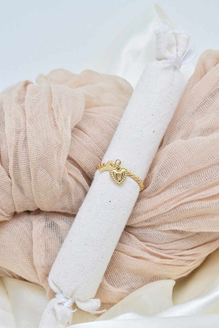 Portachiavi a forma di cuore sottile in acciaio inox - BG310277OR