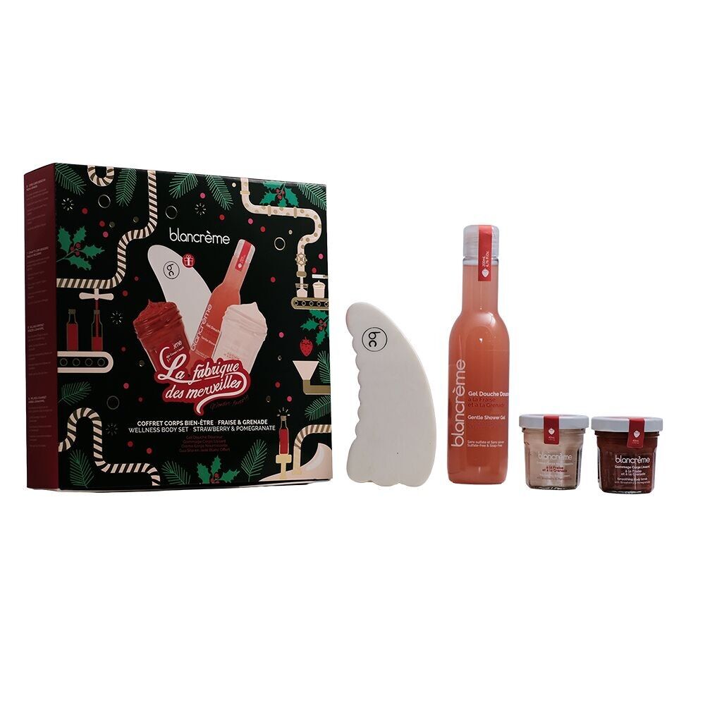 Set benessere corpo - Gua Sha - Fragola e Melograno